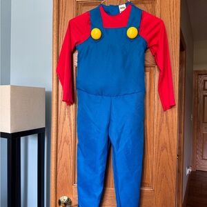EUC Super Mario Red and Blue Costume including Gloves and Hats Size S 4-6